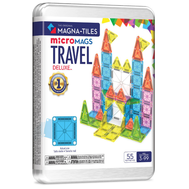 Magna-Tiles Μαγνητικό Παιχνίδι Κατασκευών Travel Set Deluxe 55 Τεμάχια για Παιδιά 3+ Ετών (254055TSCDU)