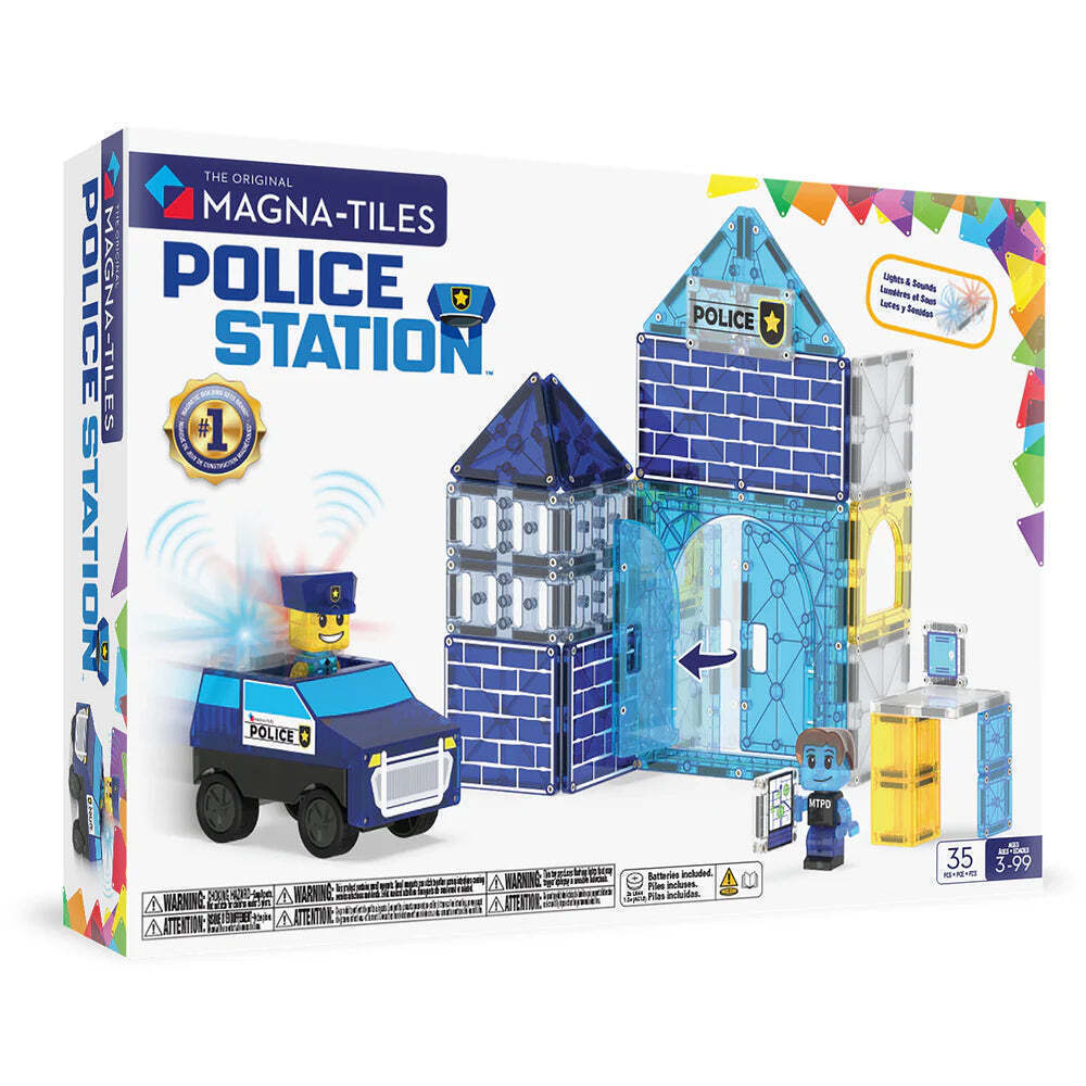 Magna-Tiles Μαγνητικό Παιχνίδι Κατασκευών Police Station 35 Τεμάχια για Παιδιά 3+ Ετών (252035PS) - Image 4