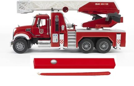 Παιχνιδολαμπάδα Bruder Φορτηγό Mack Granite πυροσβεστικής με πραγματική μάνικα νερού ,Φώτα & ήχους (BR002821)