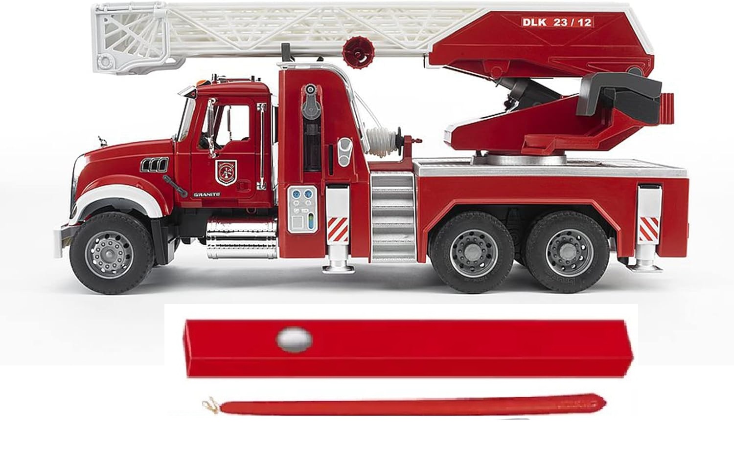 Παιχνιδολαμπάδα Bruder Φορτηγό Mack Granite πυροσβεστικής με πραγματική μάνικα νερού ,Φώτα & ήχους (BR002821)