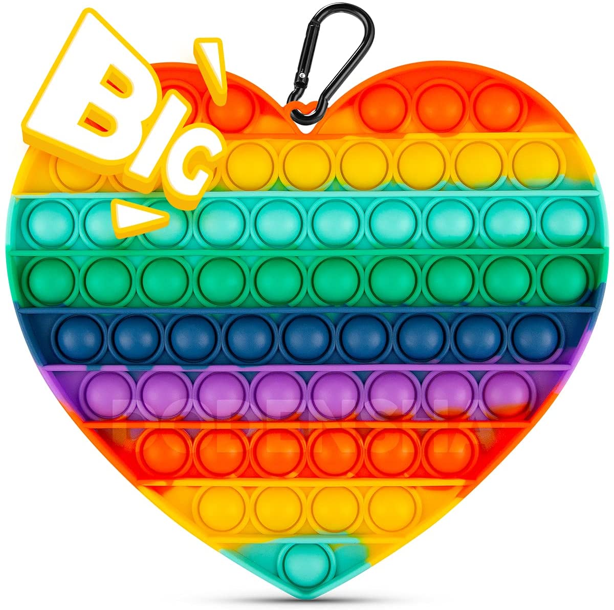 Σούπερ Γίγας Jumbo Fidget Pop it Αγχολυτικό Παιχνίδι Rainbow Heart 30CM