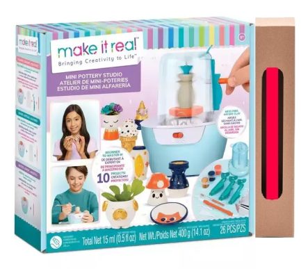 Παιχνιδολαμπάδα Make It Real Παιδική Χειροτεχνία Real Mini Pottery Studio για Παιδιά 8+ Ετών 4τμχ (1465)
