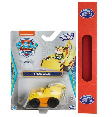 Παιχνιδολαμπάδα Spin Master Paw Patrol: Aqua Pups - Rubble Vehicle Μεταλλική Μινιατούρα 1:55 (20139497)