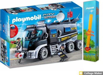 Παιχνιδολαμπάδα Playmobil City Action Θωρακισμένο Όχημα Ειδικών Αποστολών για 5+ ετών (9360)