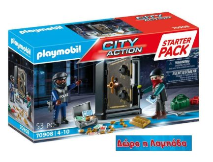 Playmobil City Action Σύλληψη Διαρρήκτη Χρηματοκιβωτίου για 4-10 ετών (70908) & Δώρο Λαμπάδα
