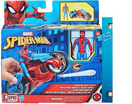 Hasbro Marvel Spider-Man Web Blast Cycle Kids Playset with Poseable Spider-Man Όχημα και φιγούρα (F6899) & Δώρο Λαμπάδα