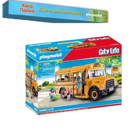 Παιχνιδολαμπάδα Playmobil City Life Σχολικό Λεωφορείο με Μαθητές για 4-10 ετών ( 70983 )