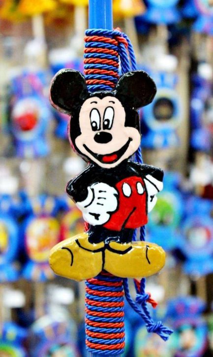 Πασχαλινή Λαμπάδα Στρογγυλή ποντικάκι 36εκ. Μπλε (001640-6)