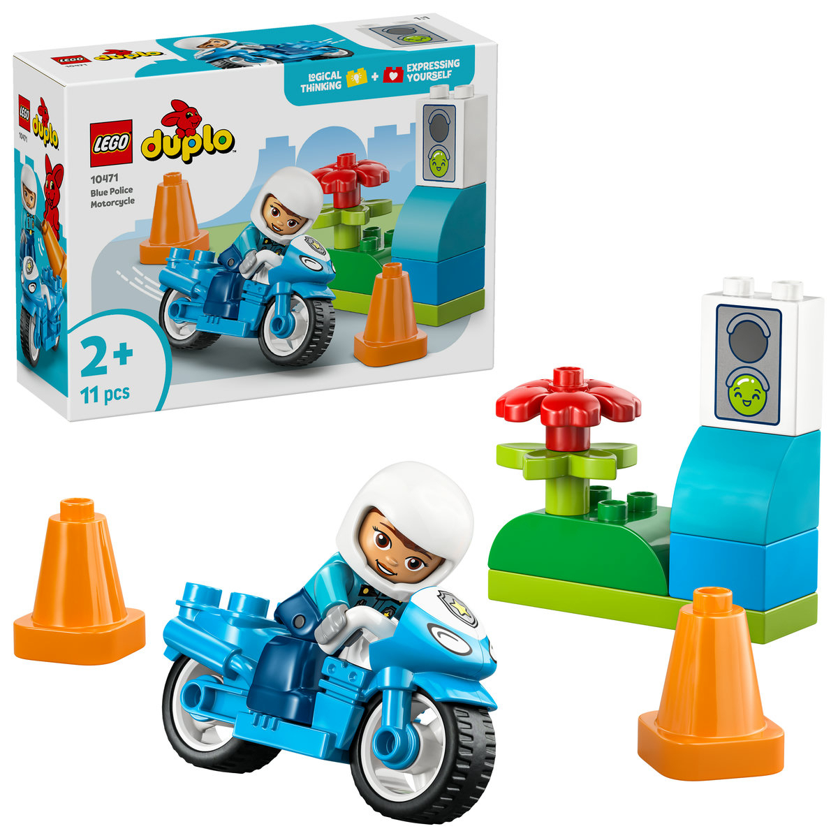 LEGO®DUPLO Blue Police Motorcycle για 2+ Ετών 11τμχ (10471) - Image 2