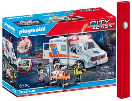 Παιχνιδολαμπάδα Playmobil City Action Ασθενοφόρο για 4-10 ετών (71232)