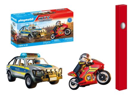 Παιχνιδολαμπάδα Playmobil City Action Αστυνομικό Όχημα Pickup Και Μοτοσυκλέτα για 4-10 ετών (71875)