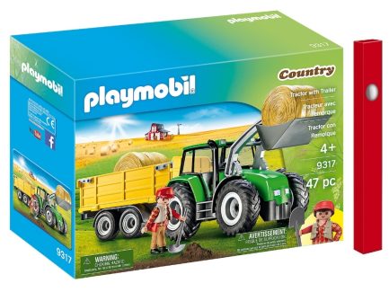 Παιχνιδολαμπάδα Playmobil Country Τρακτέρ με Τρέιλερ για 4 ετών (9317)