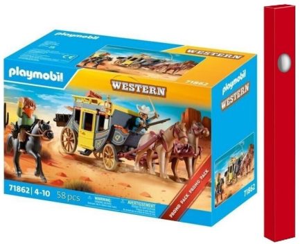 Παιχνιδολαμπάδα Playmobil Western Άμαξα Άγριας Δύσης για 4-10 ετών (71862)
