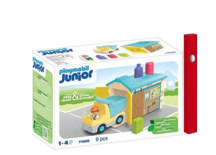 Παιχνιδολαμπάδα Playmobil Junior Ανατρεπόμενο Φορτηγό με Εργάτη για 1-4 ετών (71686)
