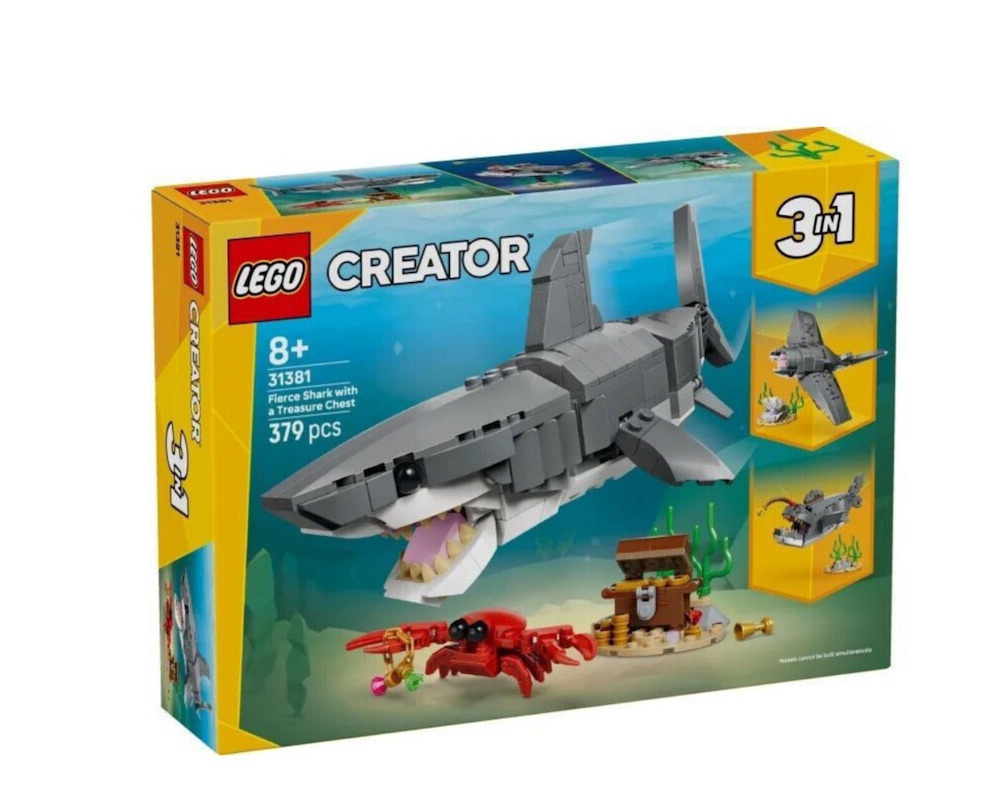 LEGO® Creator: Άγριος Καρχαρίας με Σεντούκι Θησαυρού (31381) & Δώρο Λαμπάδα