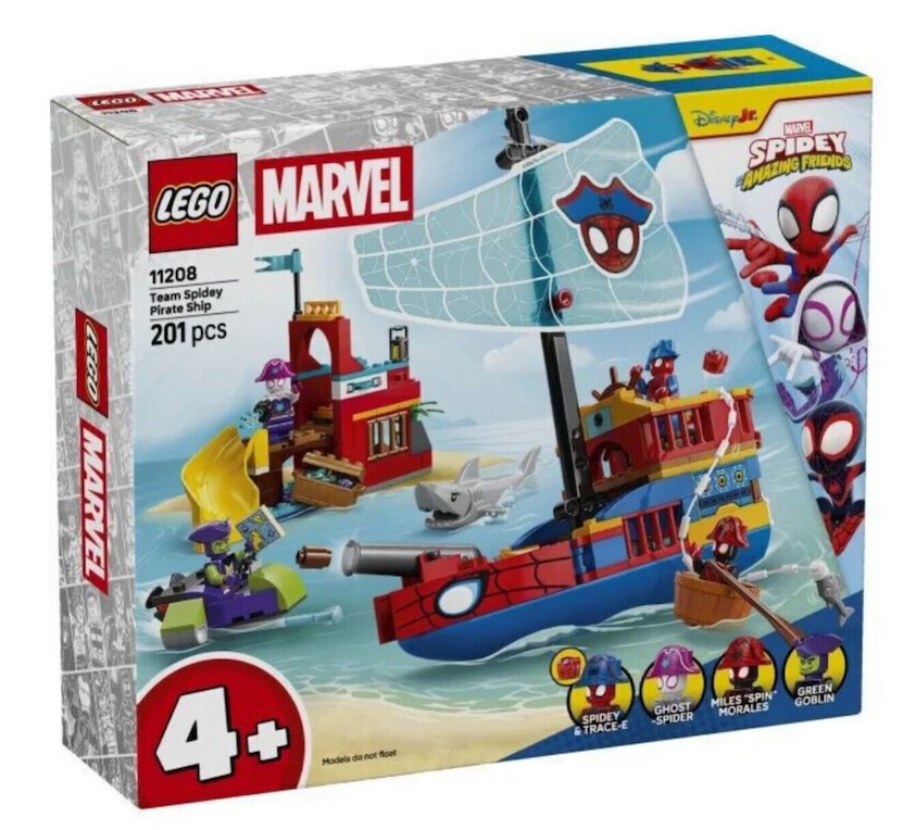 LEGO® Marvel: Spidey And His Amazing Friends Team Spidey Pirate Ship (11208) & Δώρο Λαμπάδα