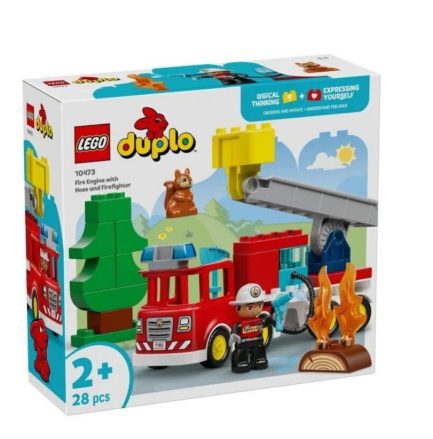 LEGO® DUPLO® Town:Πυροσβεστικό Όχημα με Μάνικα και Πυροσβέστη (10473) & Δώρο Λαμπάδα