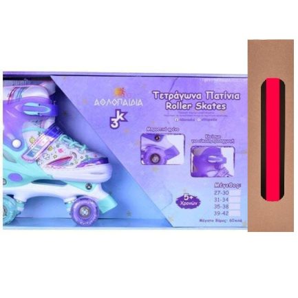 Παιχνιδολαμπάδα Αθλοπαιδιά Quad Αυξομειούμενα Rollers Ροζ Παιδικά Νο 35-38 (002.10322/FU/35)