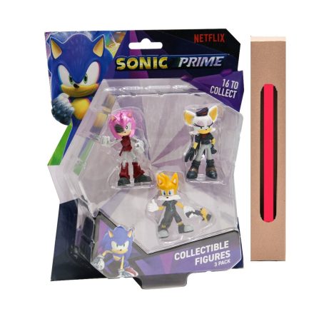 P.M.I. Sonic Prime - 3 Pack (S1) Collectible Figure (6.5cm) (Amy Rose, Rebel Rouge & Tails ) (SON2020)  & Δώρο Λαμπάδα