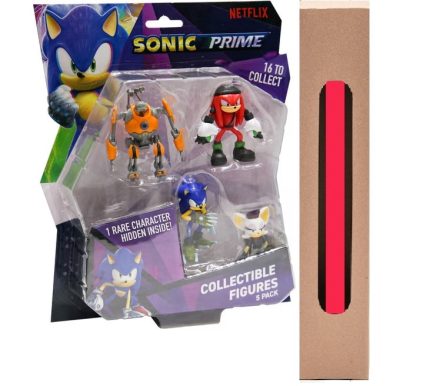 P.M.I. Sonic Prime - 5 Pack -including 1 rare hidden character (S1)Σχέδιο 4 (6.5cm) SON2040 & Δώρο Λαμπάδα