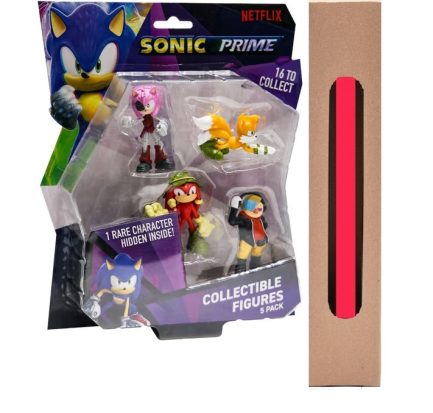 P.M.I. Sonic Prime - 5 Pack -including 1 rare hidden character (S1)Σχέδιο 1 (6.5cm) SON2040 & Δώρο Λαμπάδα