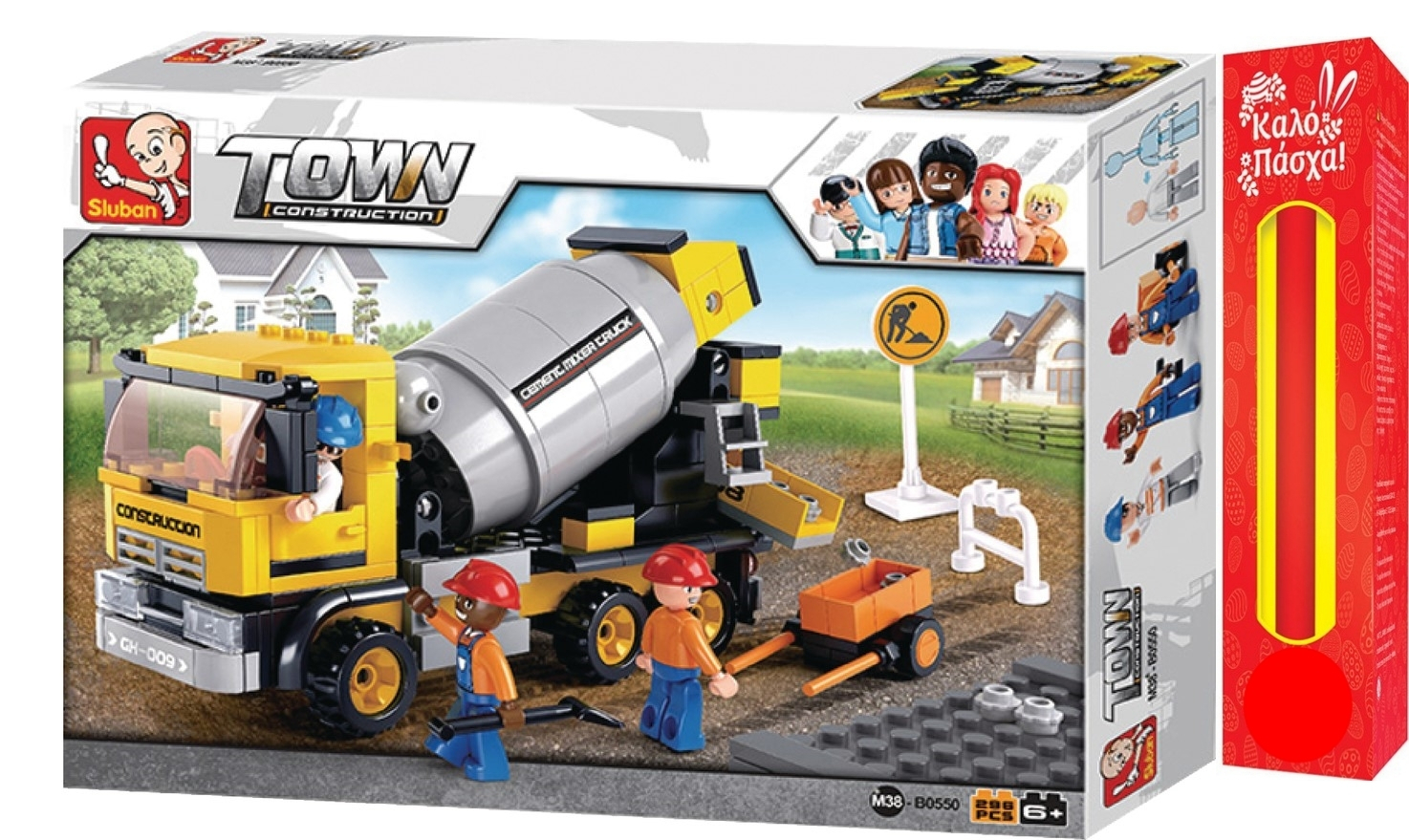 Παιχνιδολαμπάδα Sluban Τουβλάκια Town: Cement Mixer για 6+ Ετών 296τμχ (M38-B0550)
