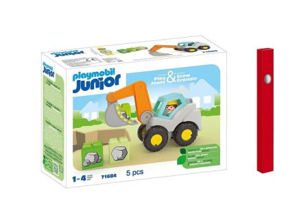 Playmobil Junior Φορτωτής Εκσκαφέας για 1-4 ετών (71684) & Δώρο Λαμπάδα