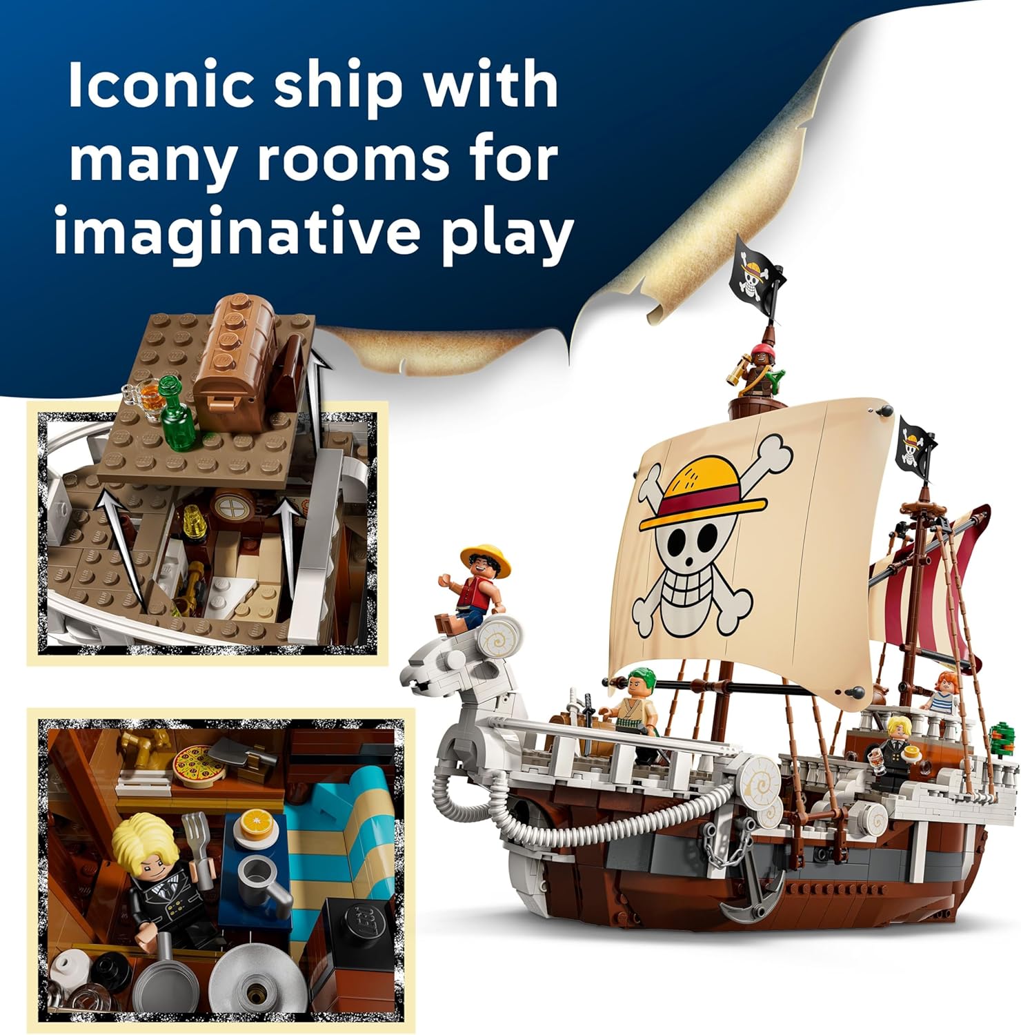 LEGO One Piece The Going Merry Pirate Ship για 10+ Ετών 1376τμχ (75639) - Image 5