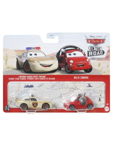 Mattel Disney Pixar: Cars On the Road - Lightning McQueen Deputy Hazzard & Bella Cadavre (Set of 2) (HLH70)
