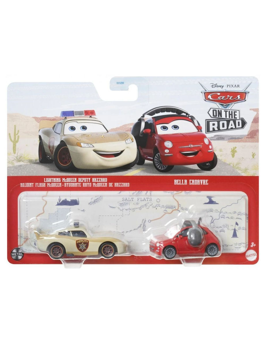 Mattel Disney Pixar: Cars On the Road - Lightning McQueen Deputy Hazzard & Bella Cadavre (Set of 2) (HLH70)