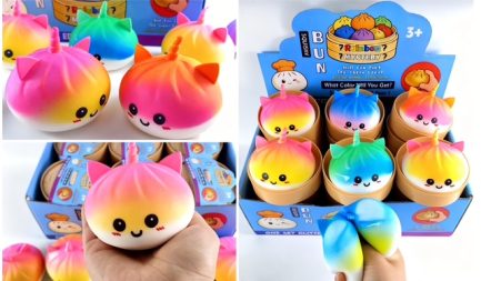Unicorn Cute Dumpling Buns Squishy Stress Ball Smile Face (Διάφορα Σχέδια) 1τμχ (Τυχαία επιλογή) (SB-01)