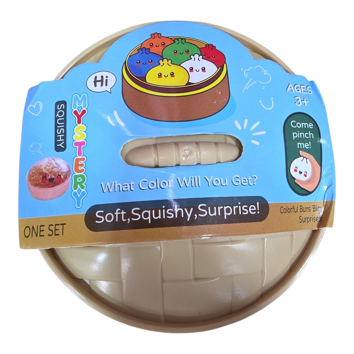 Squishy Dumpling – Mystery Bun Χρωματιστό Glitter Edition (Διάφορα Σχέδια) 1τμχ )