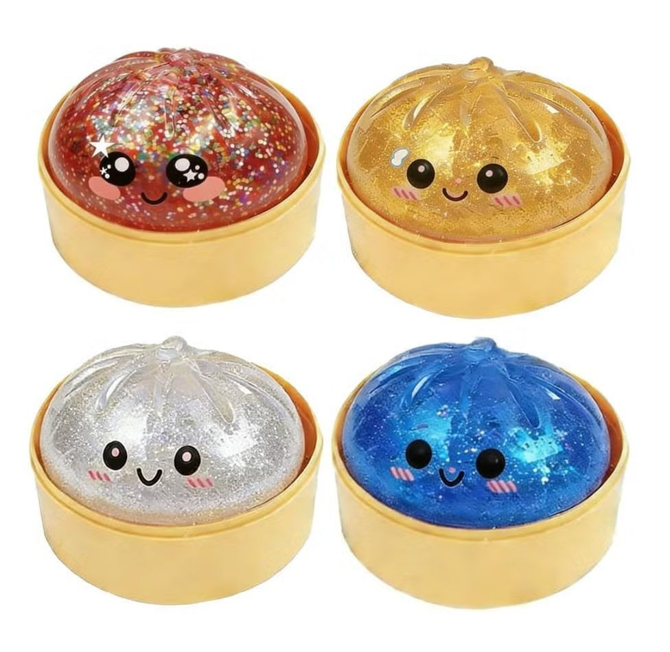 Squishy Dumpling – Mystery Bun Χρωματιστό Glitter Edition (Διάφορα Σχέδια) 1τμχ ) - Image 2