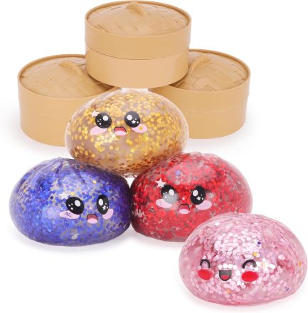 Glitter Mini Dumpling Squishy Πολύχρωμο Glitter (95932)