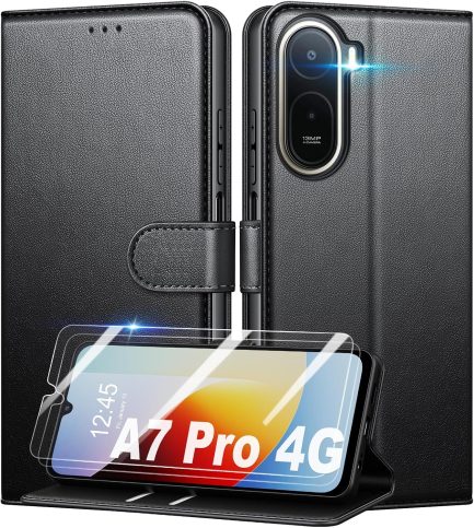 Xiaomi Redmi A7 Pro/Poco C81 / Poco C81 Pro - Δερματίνη Αναδιπλούμενη Book Case με Ενσωματωμένη Θήκη Σιλικόνης – Black oem (oem)