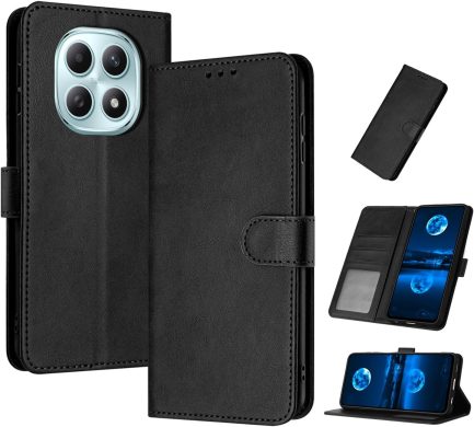 Xiaomi Redmi Note 15 5G/4G / Poco M8 5G- Δερματίνη Αναδιπλούμενη Book Case με Ενσωματωμένη Θήκη Σιλικόνης – Black oem (oem)
