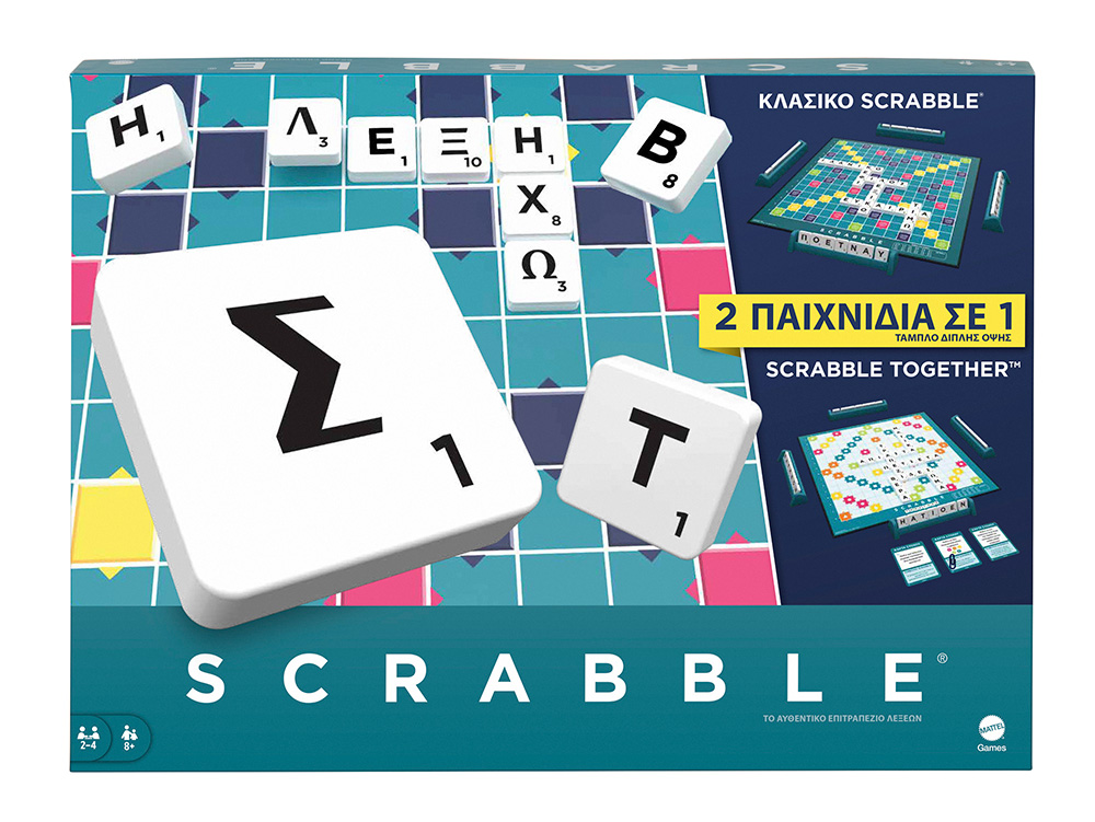 Mattel Επιτραπέζιο Παιχνίδι Scrabble 2 σε 1 για 2-4 Παίκτες 8+ Ετών (HXW06 )